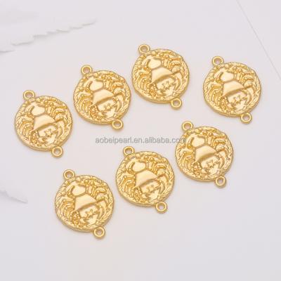 China Popular 18K Gold Plated Cancer Disc Charm for Jewelry Making, Jewelry Findings, DIY Jewelry Material, ETS-K306 for sale