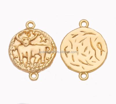 China Popular 18K Gold Plated Taurus Disc Charm for Jewelry Making, Jewelry Findings, DIY Jewelry Material, ETS-K305 for sale