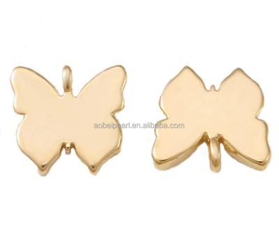 China Popular 18K Gold Plated Butterfly Charm for Jewelry Making, 3D Pendant, Jewelry Findings, DIY Jewelry Material, ETS-K382 for sale