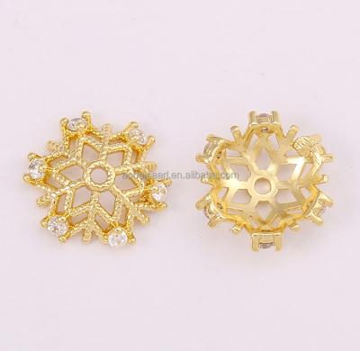 China Popular Wholesale Filigree Tapered, 18K Gold Plated Copper, Flower Shaped Metal, DIY Earrings Pendant Beaded Found Hat Jewelry, ETS-K698 for sale