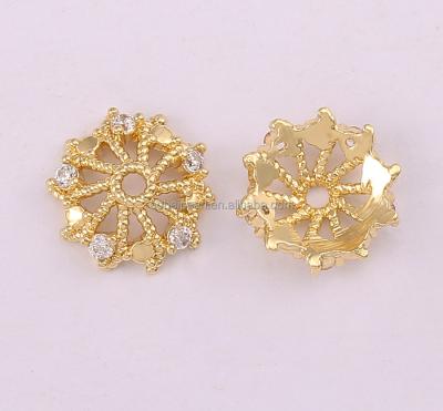 China Popular Solid Brass Flower Bead Filigree Charms, Bulk Wholesale Fancy Conical Pendant, DIY Accessories, Fashion Stamen Jewelry.ETS-K684 for sale