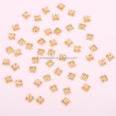 China Popular 18k Gold Plated Miniature CZ Pave Flower Beads, Crafting Supplies, DIY Jewelry Accessories, Wholesale Prices.ETS-K643 for sale