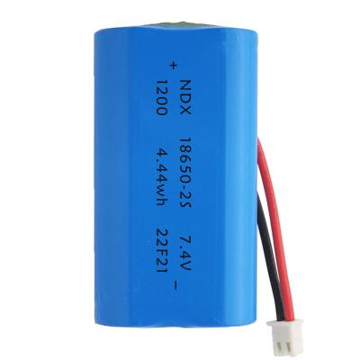 China Hot Sale Toys 18650-2S Battery 1200mAh 7.4V Lithium Polymer Batteries Cylinder Rechargeable Battery Pack for sale