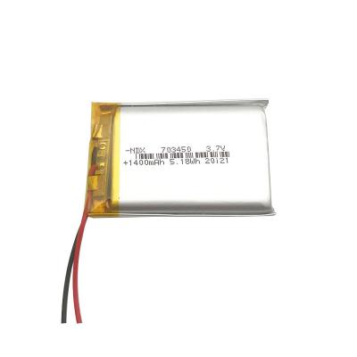 China Electric toys tower ebike 3.7v 703450 lightweight 1400mAh lithium polymer cell battery lipo rechargeable batteries for sale