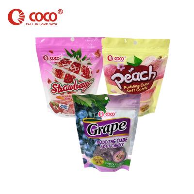 China SOFT CUBE Gummies in Natural COCOS CANDY PUDDING Freeze Fruit Gummy Candy Various Assorted Fruit Flavors for sale