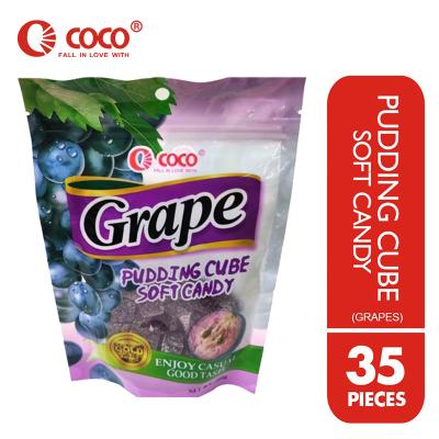 China Natural Delicious Cocos Grape Pudding Candy Jar 368 Gram Fruit Flavor Gummy Candies for sale