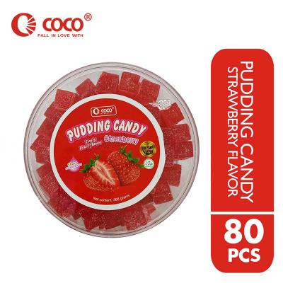 China Natural Hot Selling Cocos Pudding Candy Strawberry Flavor Gummy Candies 368g for sale