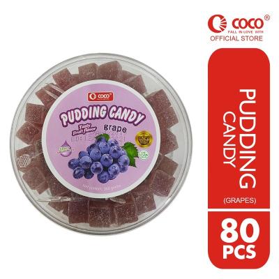 China Cocos Grape Pudding Candy Natural Wholesale Jar 368 Gram Grape Flavor Candies for sale