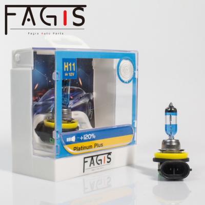 China Fagis car headlight dot platinum plus lampada h11 12v 55w car light auto headlight lamp halogen bulb for sale