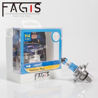 China Car headlight Fagis dot platinum plus h4 12v 60/55w p43t car light headlight lamp auto halogen bulb for sale