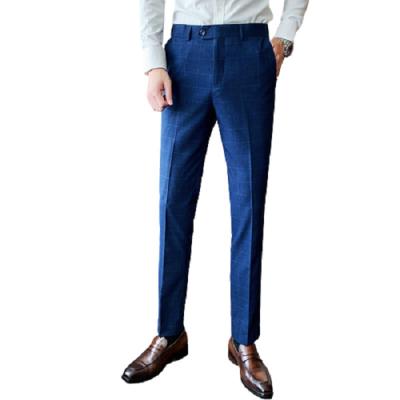 China Summer Breathable New Classic Blue Casual Slim Fit Slim Fit Stretch Suit Straight Pants for sale