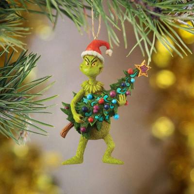 China 2021 Hanging Resin Christmas Tree Grinch Christmas Decorations Ornaments Festival Supplies 2022 New Years for sale