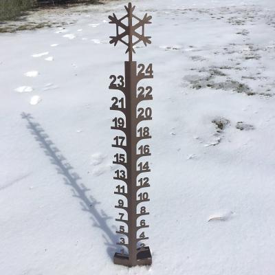 China Outdoor Garden Stake Dropshipping Snow Gauge Metal Garden Snow Yard Sign With Stakes Outdoor Garden Decoration for sale