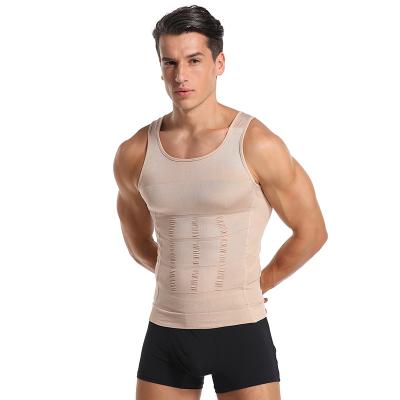 China Dropshipping Viable Shaperwear Men Slimming Body Shaper Waist Trainer Vest Tummy Control Pose Shirt Corrector Back Abdomen for sale