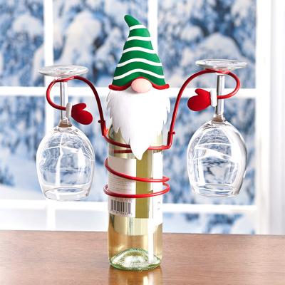 China Dropshipping Christmas Wine Glass Holder Holiday Wine Rack Christmas Party Decor Home Decor Christmas Ornaments Home Decor for sale