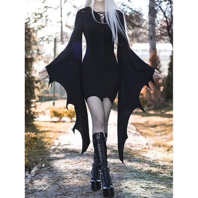 China Dropshipping Washable Cosplay Forest Elven Elf Pixie Medieval Costume For Women Gothic Vintage Nienna Halloween Thin Hooded Dress for sale