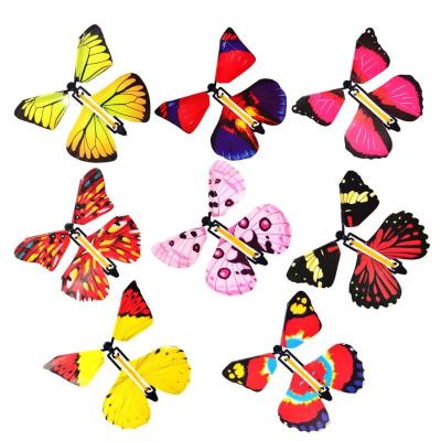 China Dropshipping 10 PCS Climbing Flight In The Book Fairy Rubber Band Powered Wind Up Butterfly Toy Great Surprise Gifts for sale