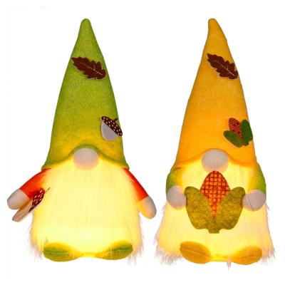 China Non-woven+Cotton+Dropshipping Dwarf Autumn Fall Gnome Swedish Nisse Tomte Elf LED Light With LED Light Thanksgiving Day Gift Tiered Farmhouse Tray Decor for sale