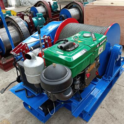 China CRANES Concrete 10ton 15ton Diesel Engine Powered Winch Diesel For Gold Mining for sale