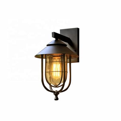 China Waterproof industrial black iron retro iron wall lamp corridor aisle restaurant LED E27 wall light creative vintage lamp for sale