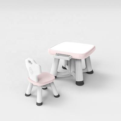 China 2020 New Plastic Item Eco-friendly Kids Plastic Desk And Chair Set Made In China for sale