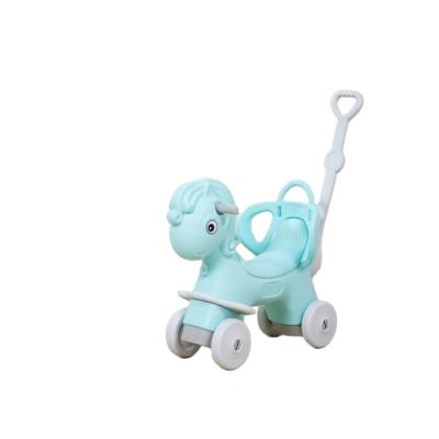 China 2020 factory supplier new style pp plastic rocking horse baby ride on toys with wheels and single handle for sale