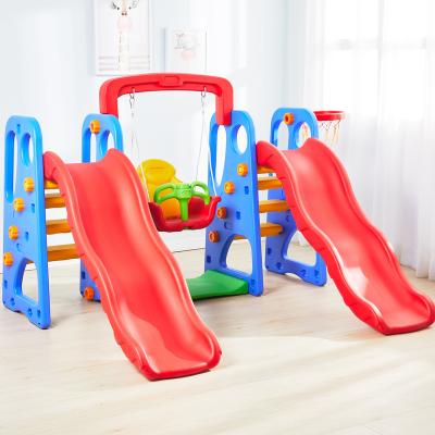 China New Kids Baby Large Plastic Colorful Indoor Slides Kindergarten Plastic Slide And Swing For Kids for sale