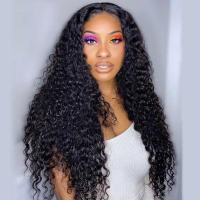 China Virgin 100 Human Hair Wigs HD Straight Deep Wave Curly Wigs Indian Brazilian Silky Straight Lace Frontal Closure For Black Woman for sale