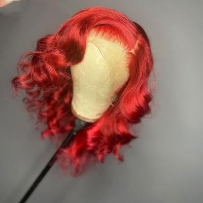 China Wholesale Silky Straight Burgundy 99J Bob Human Hair Wigs Transparent Red Wave Lace Front Human Hair Wigs Brazilian Remy Human Hair Lace Wigs for sale