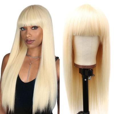 China Silky Straight Wholesale 613 Wave Hair Machine Made Wig With Bangs, Hair Products Curly Closure Frontal Wig For Black Women for sale