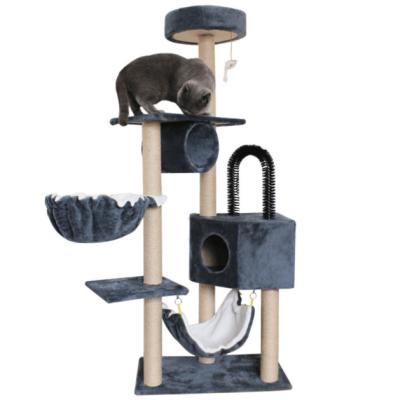 China High Quality Funny Wooden Scratcher Indoor Modern Wholesale Viable Large Bedrooms Tower Cats Tree for sale