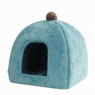 China Fur Ball Viable Pet Nest Pet Tents Solid Color Plush Kennel Three-Dimensional Decorative Cat Nest for sale