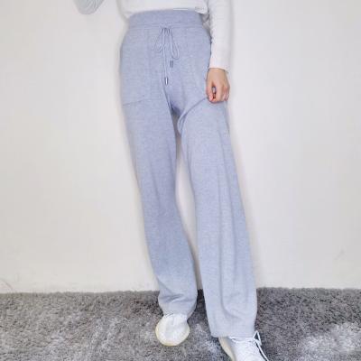 China 2022 Wholesale Women's Autumn Winter Comfortable Anti-wrinkle 100% Cashmere Knitted Solid Long Pants for sale