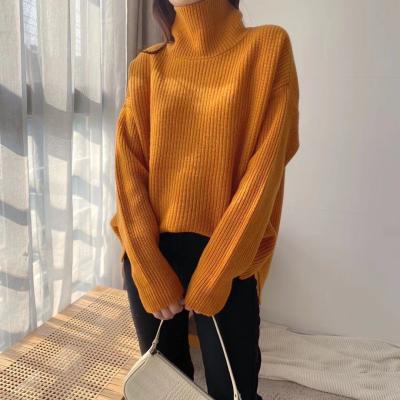 China Anti-wrinkle Korean version of 100%wool shirt shiny silk luxury sinking well knit pullover sweater women for sale