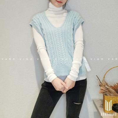 China Fresh And Simple Design Anti-wrinkle Casual Women's 100% Cashmere V Neck Vests Sweater for sale