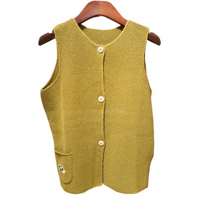 China hot sale Amazon Anti-wrinkle kids knit vest pattern kid sleeveless kids knitted sweater with button for sale