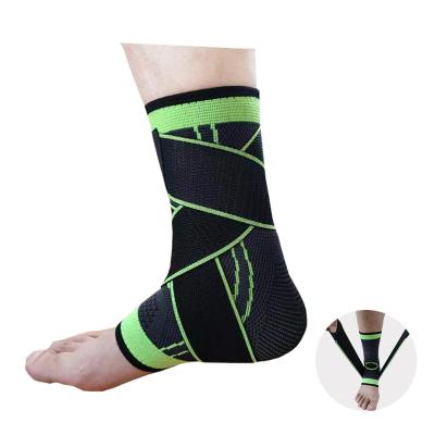 China Adjustable Elasticity Sports Ankle Guard Running Basketball Skiing Sprain Nylon Knitted Ankle Brace for sale