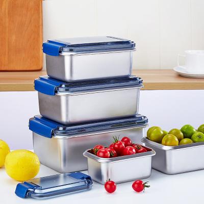 China Portable Freshness Storage Stainless Steel Food Container Bento Lunch Box Large Capacity Lunch Box For Kids School for sale