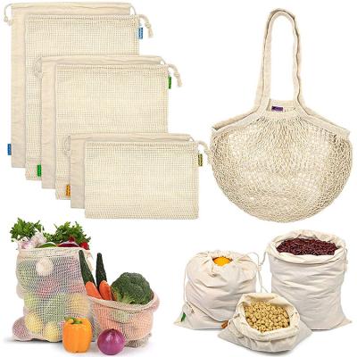 China 100% eco-friendly; Reusable; Eco Friendly Hemp Organic Cotton Washable Recycled Net Mesh Reusable Produce Bags For Fruit Vegetable for sale