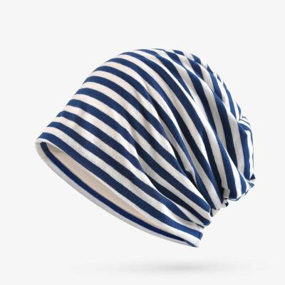 China Factory price cotton breathable European and American stripes fashion street style fashion daily beanie hats for sale