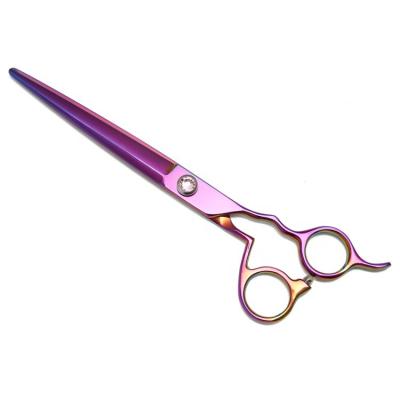 China Colorful Dogs Blade Grooming Dog Shears Straight Scissors With Diamond Screw 440C Stainless Steel 8 Inches for sale