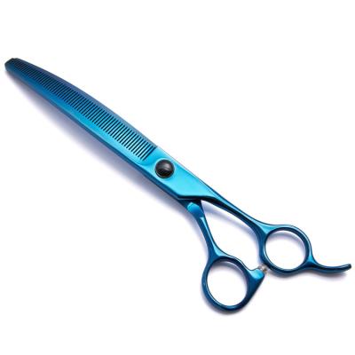 China High Quality Blue Curve Thinner Dogs Pet Grooming Dog Hair Cutting Shears 440C Stainless Steel for sale