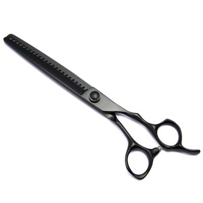 China Black Dogs Blades Thinner Scissors 440C Hairdressing Products For Pets 7 Inch Black Diamond Screw Stainless Steel for sale