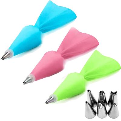 China 8pcs Stainless Steel DIY Mouth Decorating Cake Squeezing Flower Baking Tools for sale