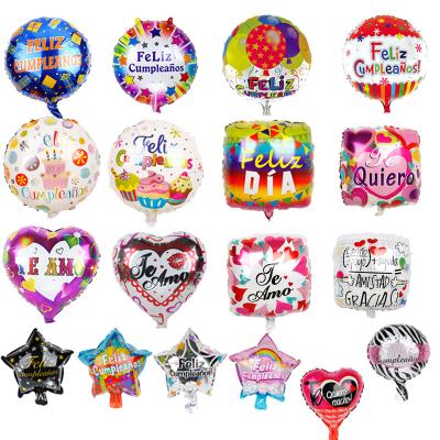 China Party Supplies 18inch Globos Spanish Birthday Foil Balloons Birthday Party Supplies High Quality Decorations Kids Gifts for sale