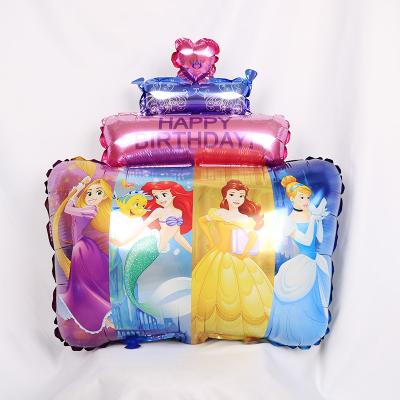 China Party Supplies Authorized Princess Cake Foil Balloon For Princess Party Supplies Balloons Ariel Happy Birthday Party Decorations Kids Gifts for sale