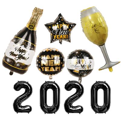 China 2020 Happy New Year Party Supplies 40inch Party Supplies Set Foil Balloons Happy New Year Helium Globos Decorations for sale