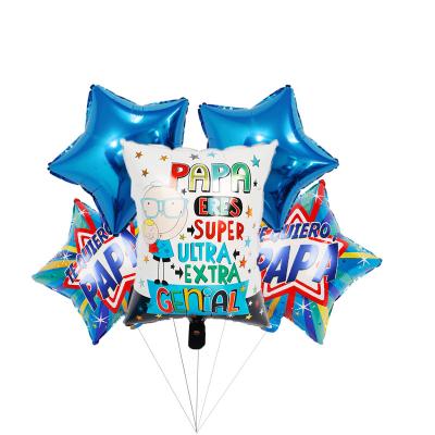 China Spanish Party Supplies Father's Day Foil Balloons Dad Party Decorations Party Decoration Supplies Mylar Balloons For Fathers Day for sale