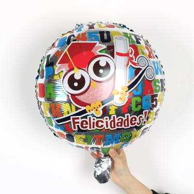 China Party Supplies 2020 18inch Spanish Balloon Felicidades de graduado de globos Graduation Spanish Foil Balloons for Graduation Party Supplies for sale