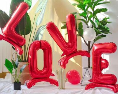 China Party Decorations 1set 40inch Standing Love Letter Foil Balloons Birthday Wedding Happy Valentines Day Birthday Party Decorations Balloon for sale